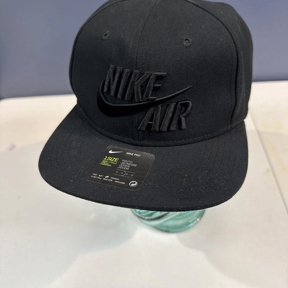 Nike Air Pro youth‎ hat black embossed Nike Air logo Black on Black